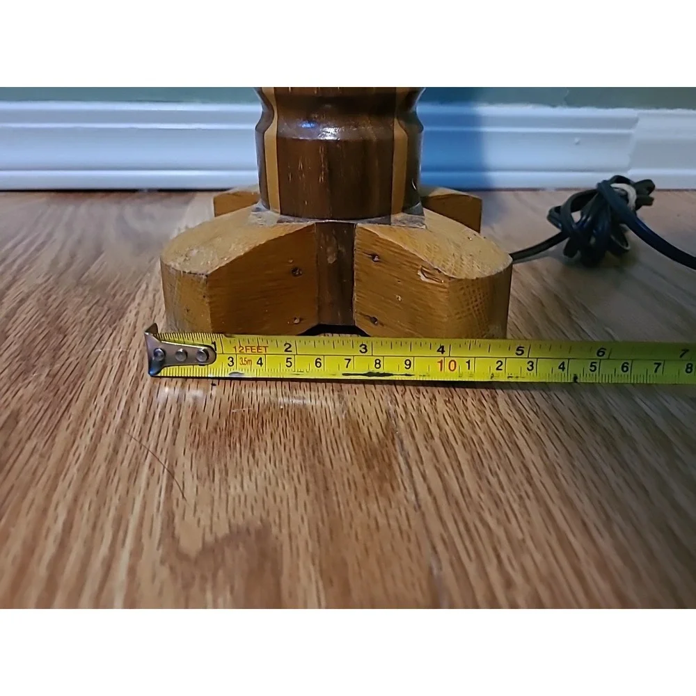 Mid Century‎ Modern Vintage Turned Wood Tall Accent Lamp No Shade Works